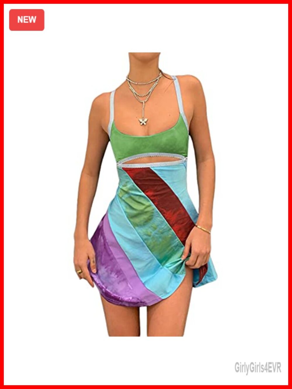 Women Y2K Cami Mini Dress Polyester Spandex Club Night Out